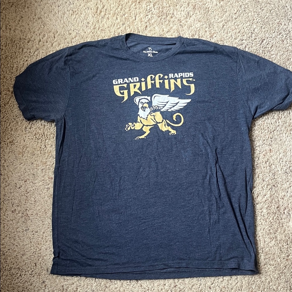 Grand Rapids Griffins Graphic Tee in Navy with Yellow Print